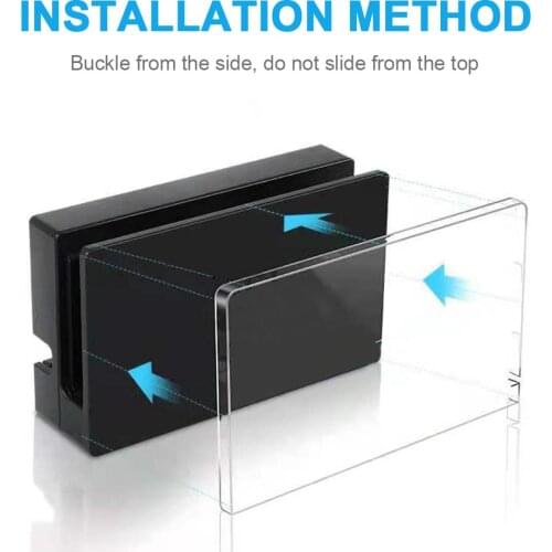 Portable Charging Dock Cover Sleeve Fit for Nintendo NS Switch Transparent PC Anti Scratch Dust Guard Protective Hard Case New