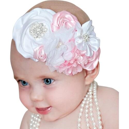 Baby girl headband Infant hair accessories bows newborn tiara headwrap Toddler bandage Ribbon crystal Headwear flower cloth