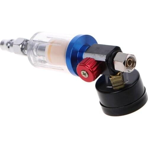 Scratch Air Pressure Regulator Gauge Spray Gun & In-line Water Trap Filter Tool
