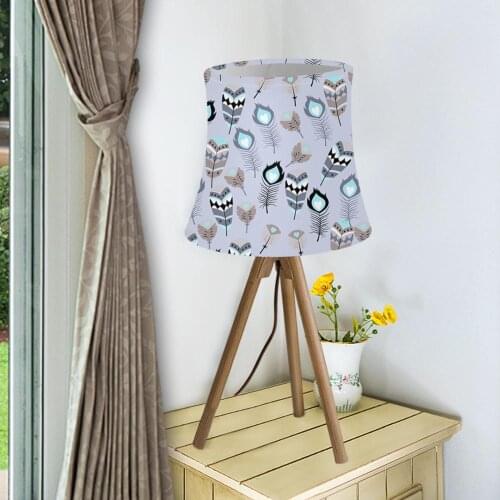 Feather Prints Modern Cloth Lamp Covers for Table Lamp Removable Washable Lampshade Floor Lamp Chandelier Lamp Shade Light Cover