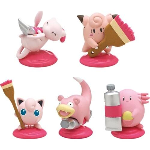 Pokemon Palette Series Action Figures Gashapon Pikachu Mew Psyduck Celebi Lucario Mewtwo Gengar Eevee Anime Figures Model Toys