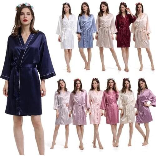 Silk Robe, Matte satin robe， Bridesmaid Robes ,Bride Robe, Bridal Party Robes Wedding Party Gift Wedding robe A9000