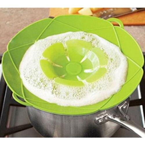 Silicone Anti-overflow Lid Multi-function Splash proof Lids Spill Stopper Cover Kitchen Accessorice Tool Pot Pan 3D Flower
