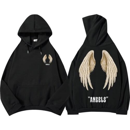 Y2k Hoodie Vintage Black Harajuku Ulzzang Streetwear Women Feather Fashion Korean Style Oversized Sweatshirt Cotton Pullover