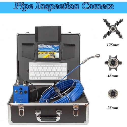 7inch 20m New Blue Cable DVR Pipe Video Camera 1080P 1000TVL 25MM Lens Meter Scale Cable Snake Drain Sewer Industrial Inspection