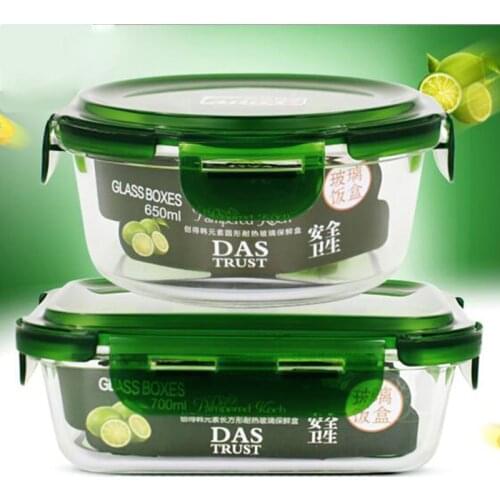 High Quality Lunch Box Glass Microwave Bento Box Food Storage Box School Food Containers Portable Boxes for Food Kids Picnic