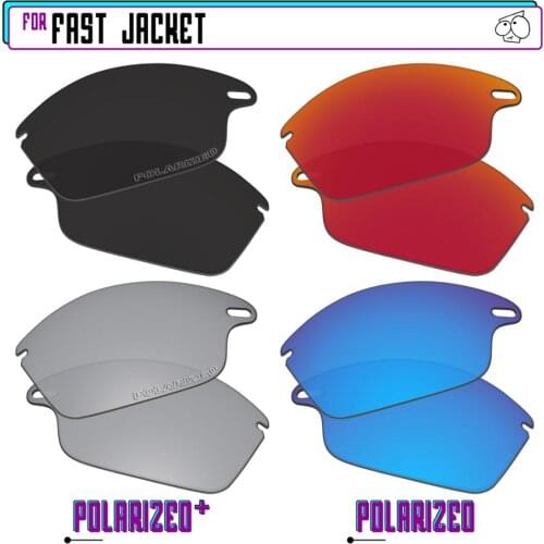 EZReplace Polarized Replacement Lenses for - Oakley Fast Jacket Sunglasses - BkSrP Plus-RedBlueP
