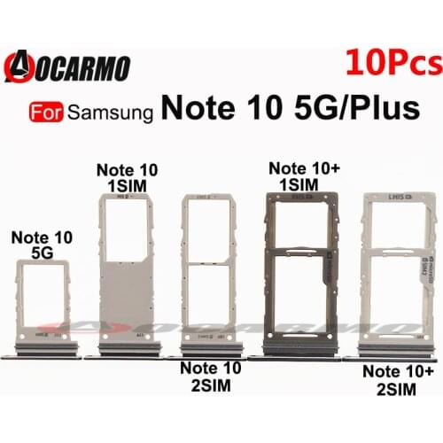10Pcs Sim Card Slot Tray Reader Holder MicroSD Adapter For Samsung Galaxy Note 10 Plus 5G 10+ N970 N975 SIM Tray Replacement
