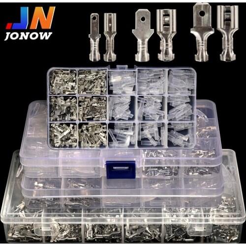 2.8/4.8/6.3mm Spade Crimp Terminal Connector Insulated Seal Electrical Wire Connectors Terminal Sheath Plug Spring Insert