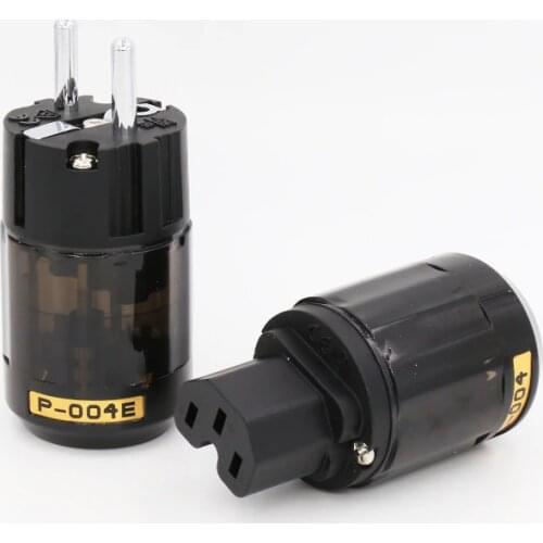 5 pairs P-004E & C-004 connectors Rhodium Plated SCHUKO EU Power Plug