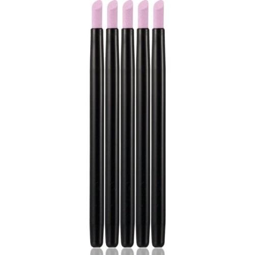 5pcs Black Quartz Scrubs Stone Cuticle Stick Pen Cuticle Nail Art Pusher Spoon Cut Nail Pusher Manicure Care Nails Tools kit