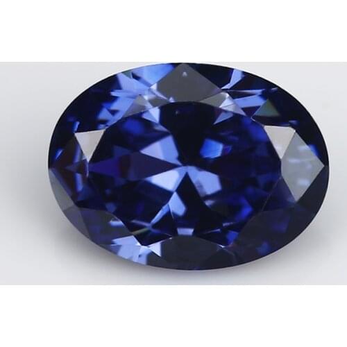 50PCS 3x4~10x12mm Oval Shape Brilliant Cut AAAAA Dark Blue Color Loose Cubic Zirconia Gems CZ Stone For Jewelry Diy