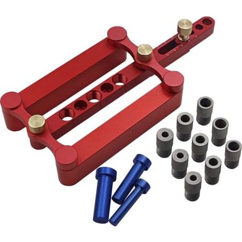 6/8/10mm Self-centering Woodworking Doweling Jig Drill Guide Wood Dowel Puncher Locator Tools Kit for Carpentry