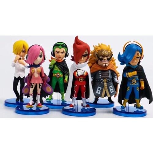 8CM 6PCS/LOT Japanese anime figure one piece Q version action figure collectible model toys for boys