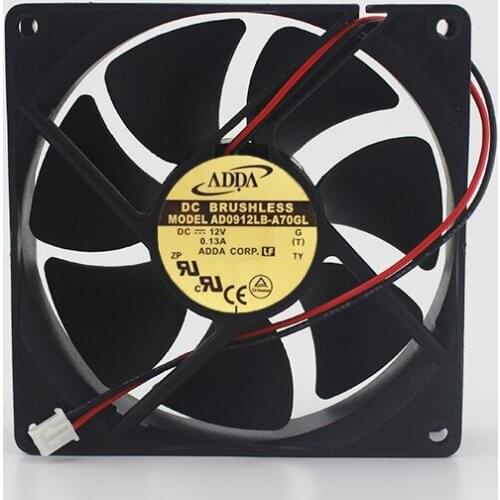 ADDA AD0912LB-A70GL DC 12V 0.13A 9CM 90mm 9225 silent dual ball bearing chassis fan