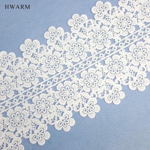 Dress Accessories Home Decoration White African Lace Fabric Ribbon 19cm Curtain Embroidery Skirt Pillow Wedding Clothing Sewing