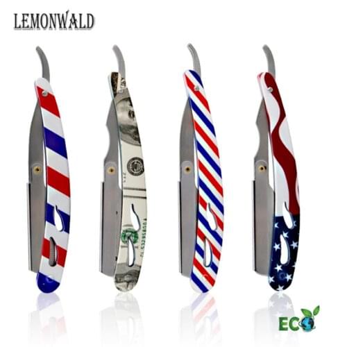 Retro Classic Men Shaving Razor Blade Holder Men Stainless Steel Handle Straight Edge Barber Razor Holder Folding Shaving Razor