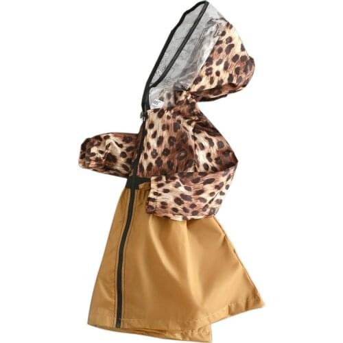 Leopard Print Raincoat Kids Girls Rain Coat Cover Japanese Children Yellow Long Rain Poncho Jacket Waterproof Suit Gift Ideas