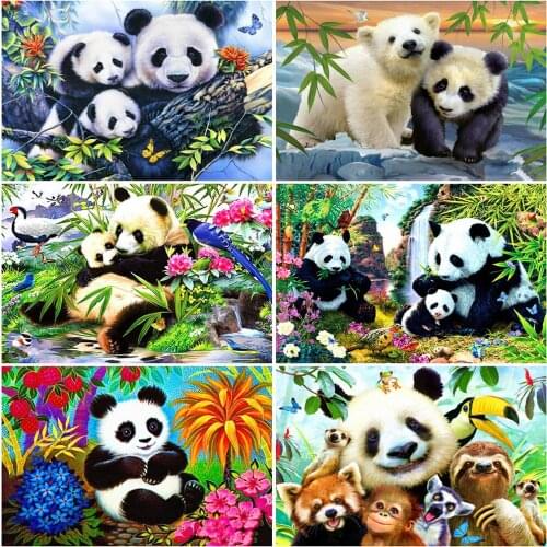 EverShine Diamond Embroidery Panda Full Drill Square Diamond Painting Animal Rhinestones Mosaic Cartoon Cross Stitch Handicraft