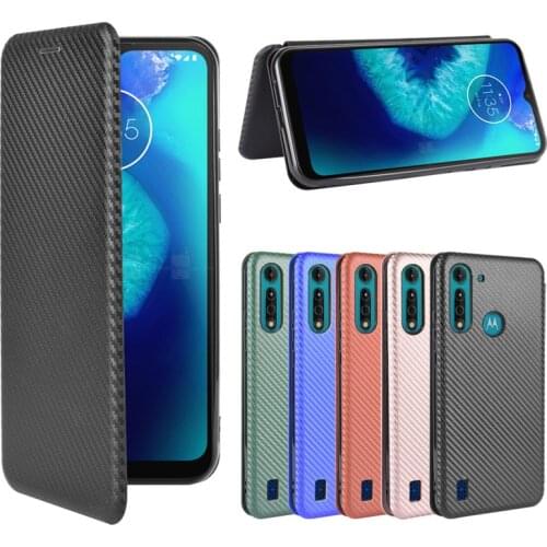 Fiber Flip Phone Case For Moto P40 Power E6 Play One Macro Fusion G8 Business Protective Sleeve Wallet Cover With Card Slot