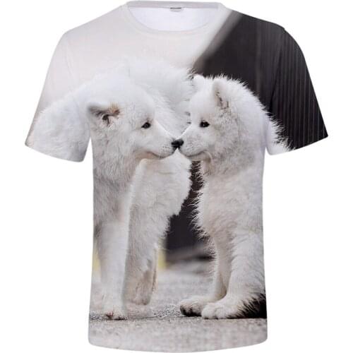 Adult child size Samoyed t shirt Men Women Harajuku T shirt streetwear harajuku Boy Girl Kpop pops dog Samoyed t shirt for kids