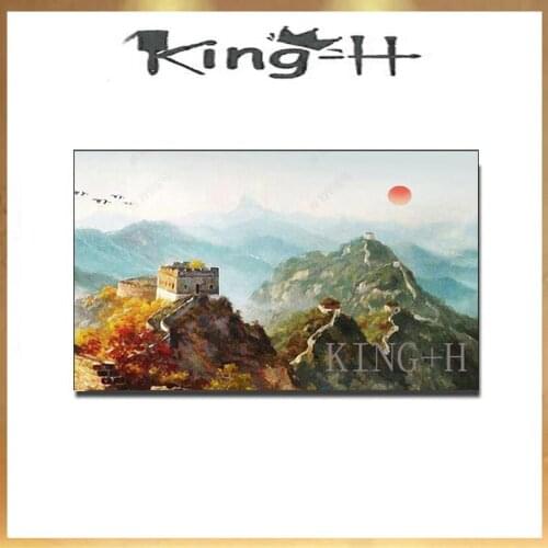 Frameless knife in Beijing Great Wall oil painting in ancient China hotel decorated hall big club oil gallery quality office sof