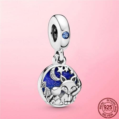 Hot Sale 925 Sterling Silver Fox & Rabbit Dangle Charm fit Original Pandora Bracelet Necklace DIY Pendant Silver Jewelry Gift