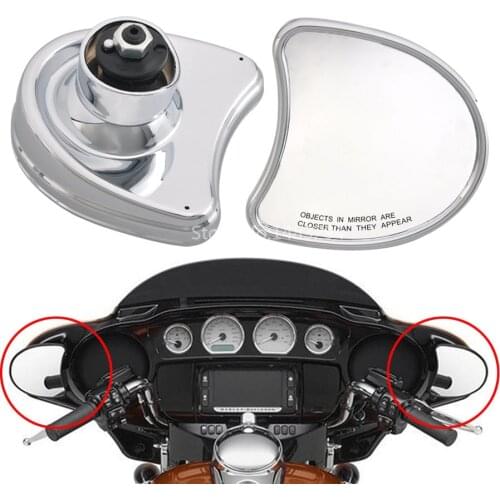 Motorcycle Chrome Batwing Fairing Mount Mirrors Side Rear View For Harley Electra Street Glide 1996-2013