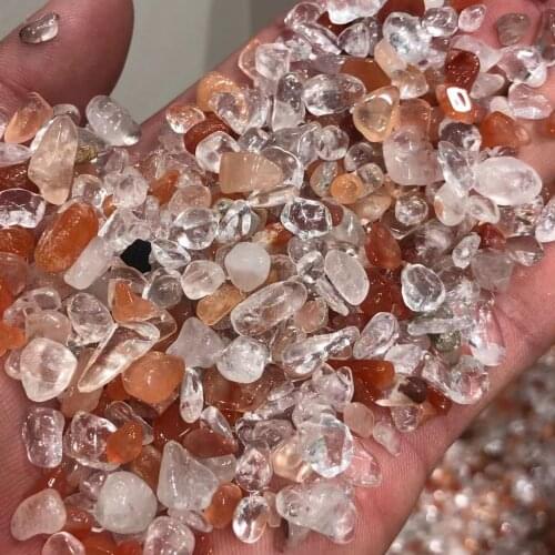 Natural white crystal red crystal rolling stone crystal reiki quartz healing