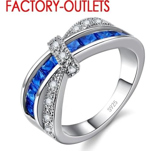 New Fashion Jewelry 925 Sterling Silver Ring Trendy Style CZ Cubic Zirconia Women Girls Anniversary Engagement Wholesale