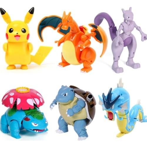 New Pokemon toys set Pocket Monster Pikachu Action Figure Pokemon Game Poke Ball Model Charmander Anime Christmas Halloween Gift