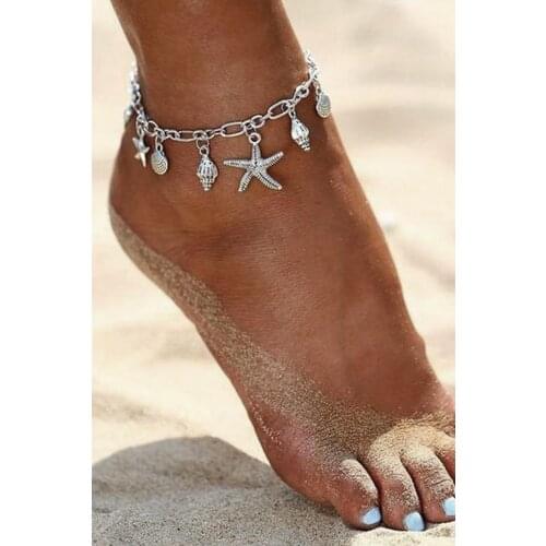 Unersea Anklets Standard, can be adjusted. Material: Plated bijouterie chain, beads