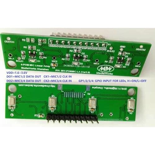 PDM Digital Silicon Microphone Linear Array Board MEMS PDM-MIC ARRAY