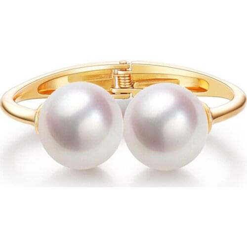 Popular Hot-selling Luxury Bracelet Fashion Ladies Jewelry Pearl Opening Alloy Bangle
