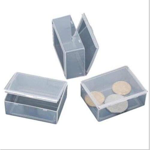 50pcs inside 5.3*4*1.9cm Transparent plastic box rectangular small storage tool parts box mini covered medicine box