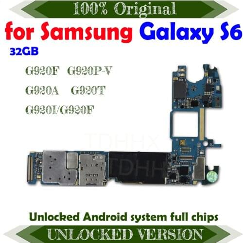 Unlocked With Chips Mainboard EU Version For Original Samsung Galaxy S6 edge G920F G920P-V G920A G920T 32GB G920I Motherboard