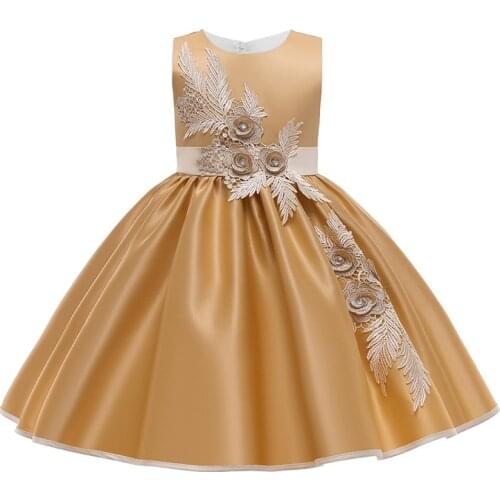 Romantic Flower Girl Wedding Bridesmaid group performance Petal Dress Girl Birthday Party exchange first dress Vestidos