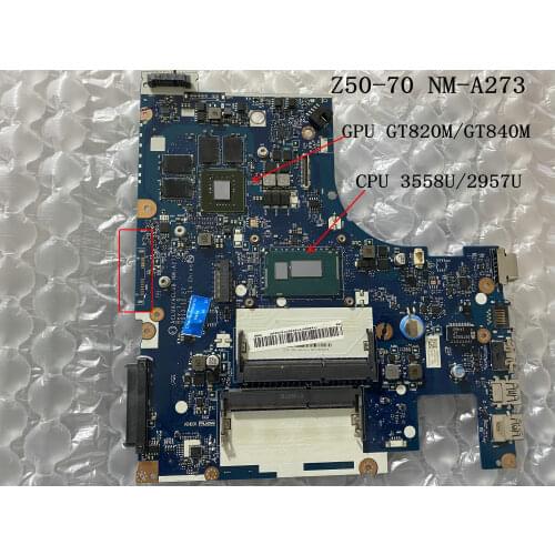 AVAILABLE.ACLUA / ACLUB NM-A273 Z50-70 LAPTOP MOTHERBOARD FOR LENOVO Z50-70 MAINBOARD,celeron 3558u,GPU 820M 2GB