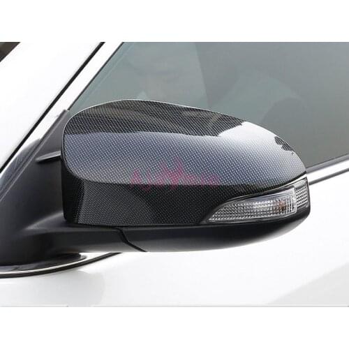 Overlay For Toyota Corolla 2014-2017 Carbon Fiber Frame Panel Tirms Chrome Car Styling Door Mirror Cover Accessories