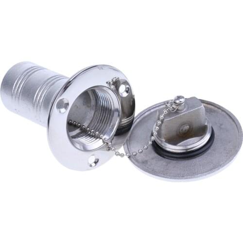 High Polished Boat Fuel Gas Water Deck Fill Filler & Keyless Lift Cap and Chain 50mm