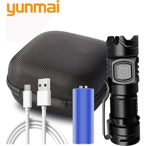 The Brightest Mini LED Flashlamp USB Rechargeable Super Bright Flashlamp High Quality Aluminum Waterproof Easy Carry Lantern 10W