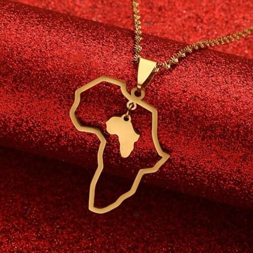Africa Map Gold Earrings 24K Gold Color GP Earring Jewelry For Women Men African Gift