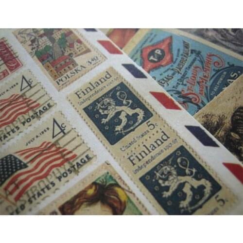 10sheets/pc Vintage Cute Sticker Set, Retro Stamp Post Scrapbooking Stickers