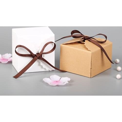 10pcs Candy Box Solid Color Kraft Paper Box Cardboard Handmade Soap Box White Craft Paper Gift Box Brown Packaging Jewelry Box