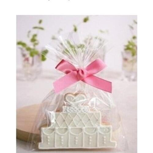 100pcs/pack 12x25cm Solid Color Transparent Bag Chocolate Cookie Pastry Macaron Cake Bag Home DIY Baking Packing Bag