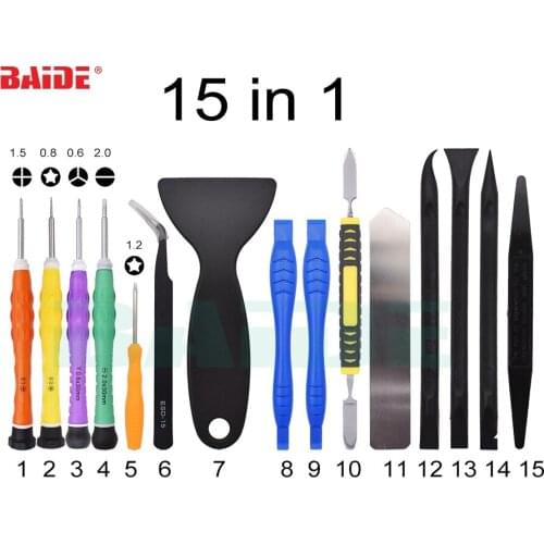 15 in 1 Smart Phone Repair Tool kit include Opening Pry Tool With Nylon Spudgers 2 Anti-Static Tweezers Knife 20set/lot