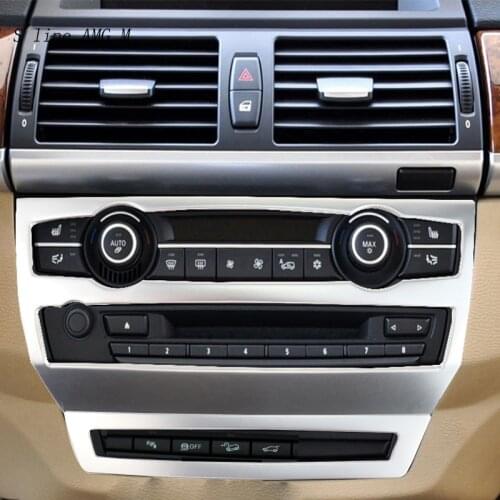 Car Styling for BMW e70 e71 X5 X6 Auto Interior AC CD Control Decor Frame panel Decoration stainless steel Covers Stickers Trim