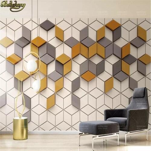 Beibehang custom Yellow mosaic Mural Living Room Office Wallpaper for wall papers home decor 3D photo wallpapers for living room