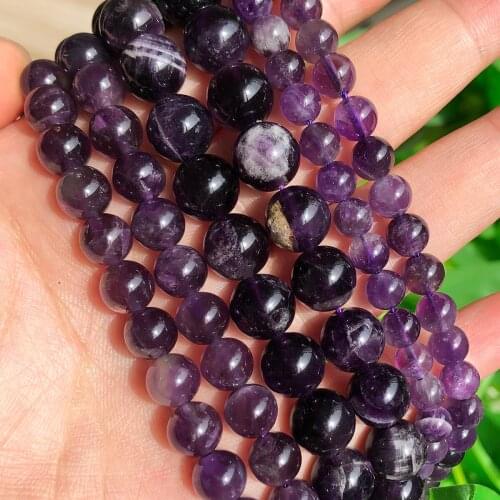 Natural Amethysts Purple Crystal Beads 2/3/4/6/8/10/12mm Round Loose Beads For Jewelry Making Diy Bracelet Necklace