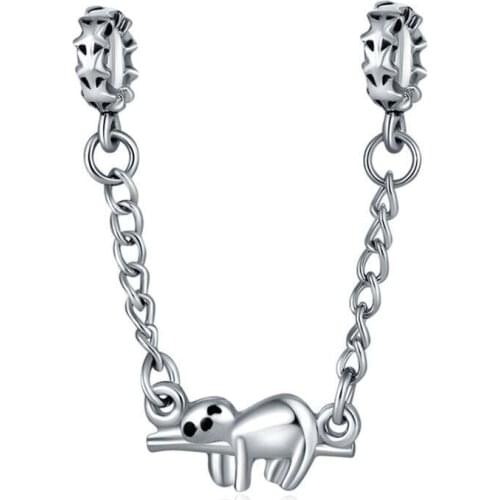 New Cute Sloth Pendant DIY Beads Suitable for Original Pandora Charm Bracelet Ladies Jewelry Making Gifts